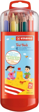Pastelky silné Stabilo Zebrui Trio Thickbox 15 ks