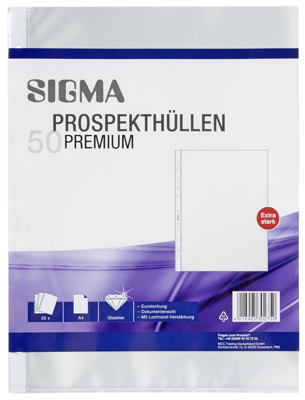 SIGMA Obal zakládací U A4 85µ LE 50 ks