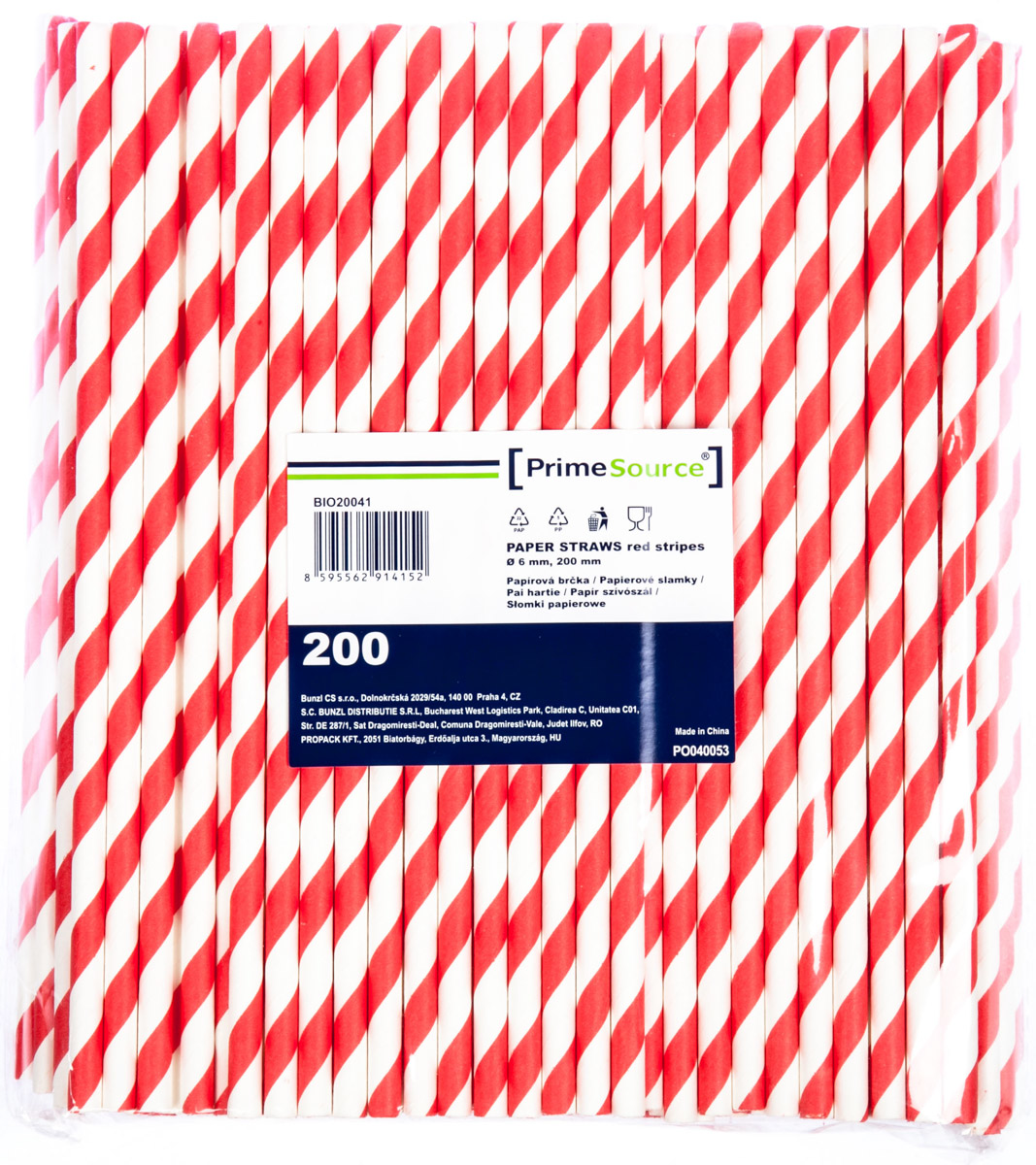 Brčko Kraft 6/200mm papírové červené 200 ks