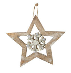 Hvězda vánoční dekorace závěsná 15 cm 1 ks