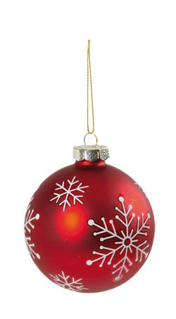Koule skleněná červená 80mm 1 ks