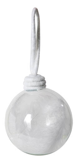 Koule skleněná s peřím uvnitř 1 ks