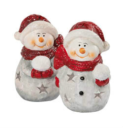 Svícen sněhulák 15 cm 1 ks