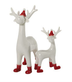 Sob bílo-červená keramika 26cm 1 ks