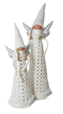 Anděl stříbrný LED 59cm 1 ks