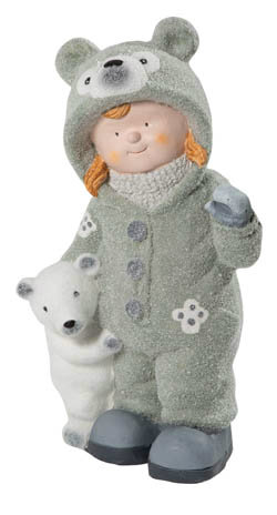 Figurka dítě s mědvědem 44cm 1 ks