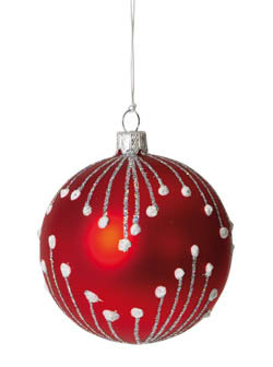 Koule skleněná červená 8cm 1 ks