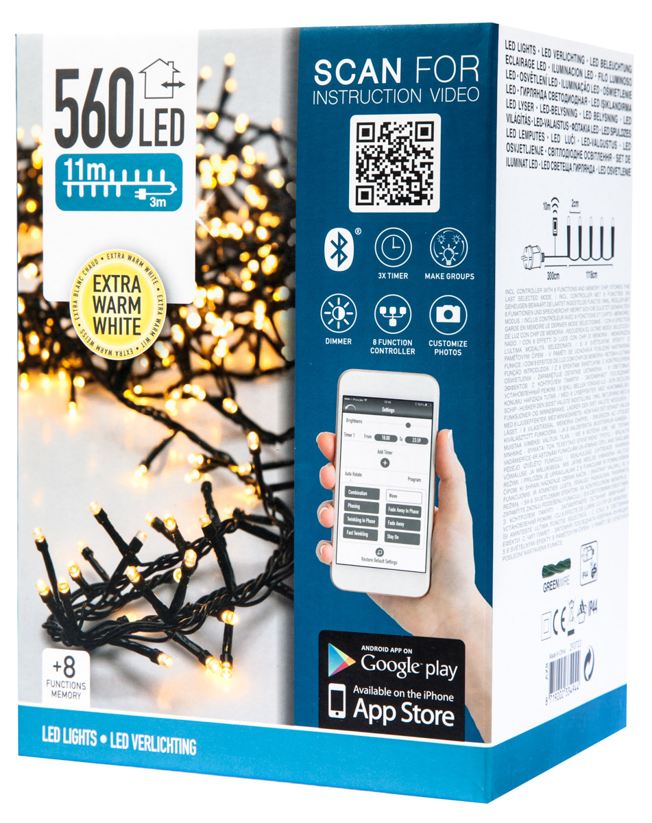 Řetěz světelný 560LED žlutá 1 ks