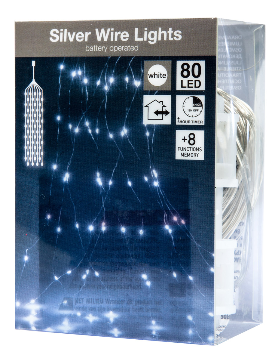 Drát světelný 80 LED modrá 1 ks