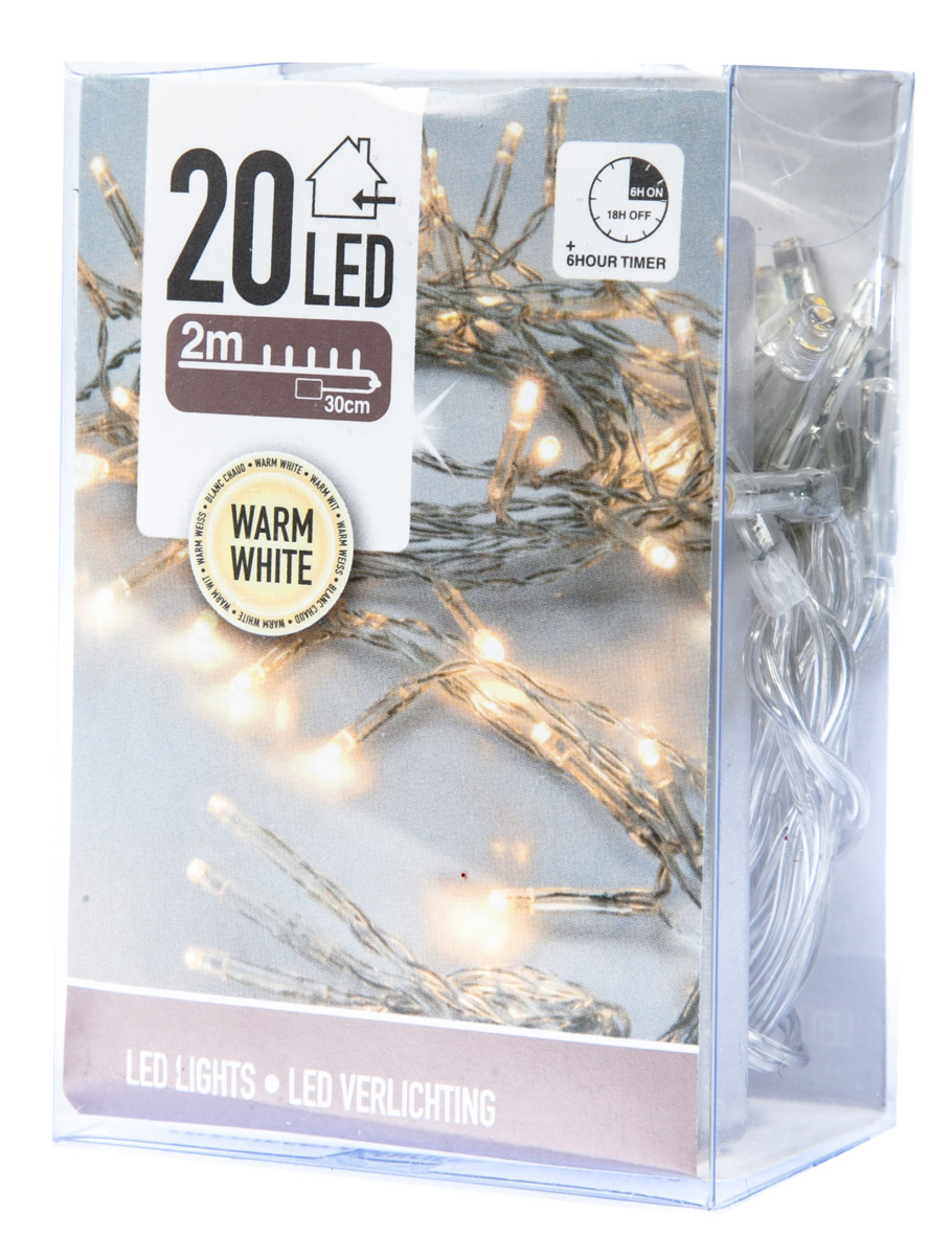 Řetěz světelný na baterky 20LED žlutá 1 ks