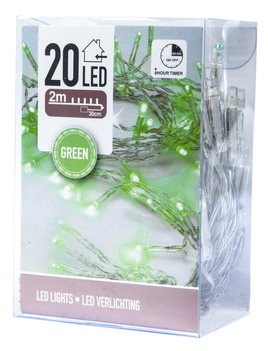 Řetěz světelný na baterky 20LED barevná 1 ks