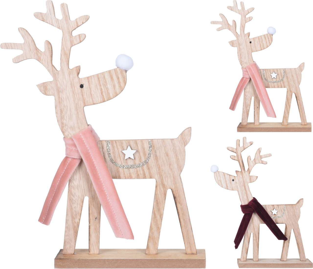 Sob se šálou růžová/ červená 25 cm 1 ks