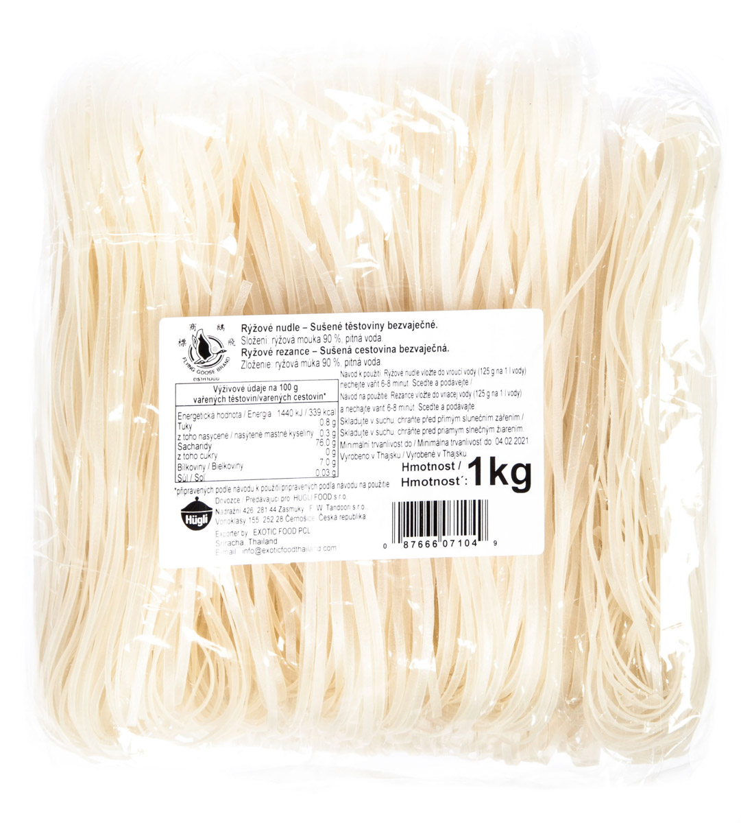 FLYING GOOSE Nudle rýžové široké 1 kg