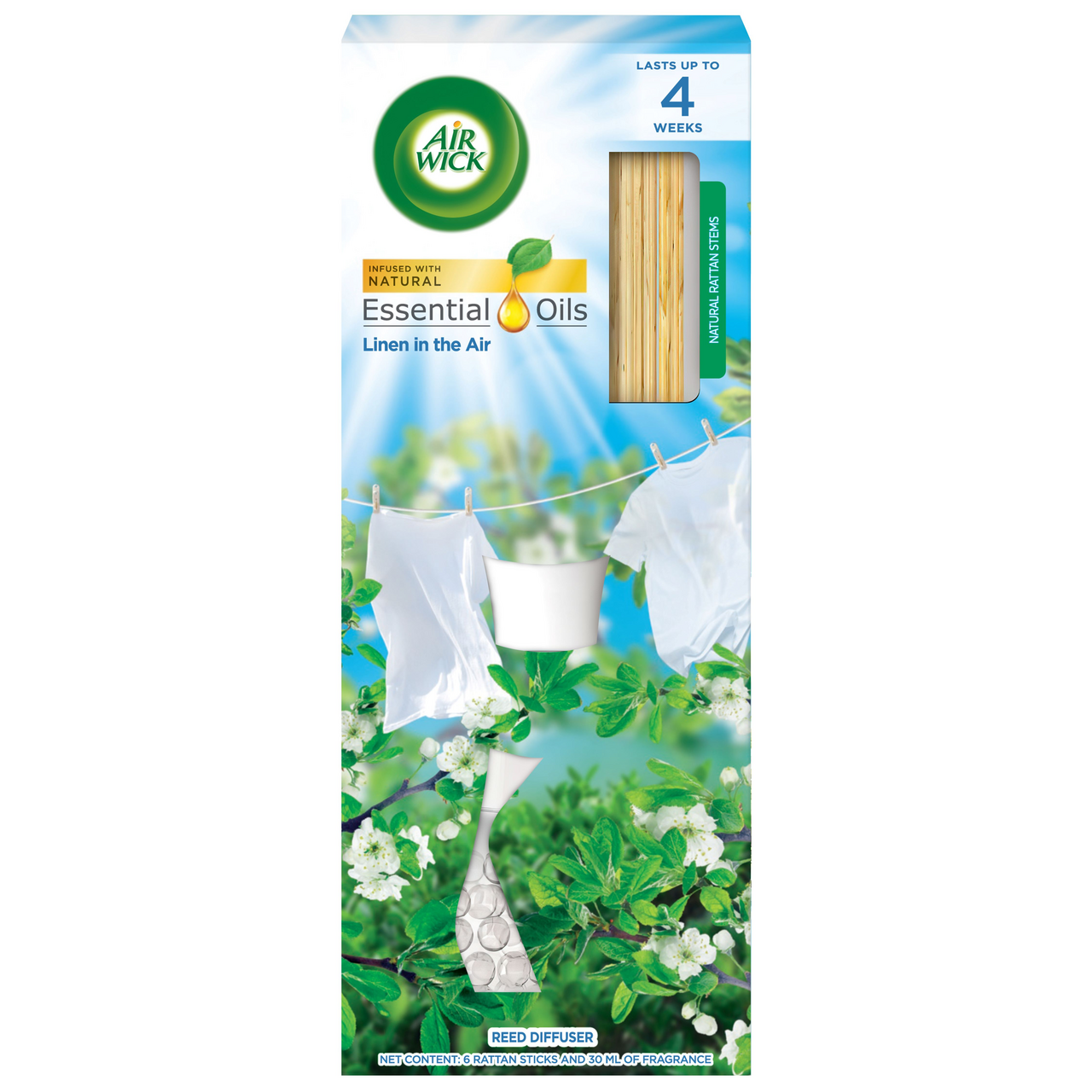 Air Wick Life Scents Vonné tyčinky prádlo ve vánku 30 ml