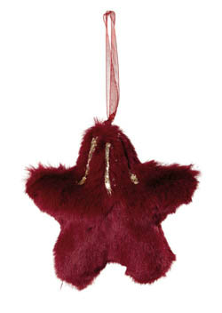 Hvězda vánoční dekorace závěsná plyšová 12cm 1 ks