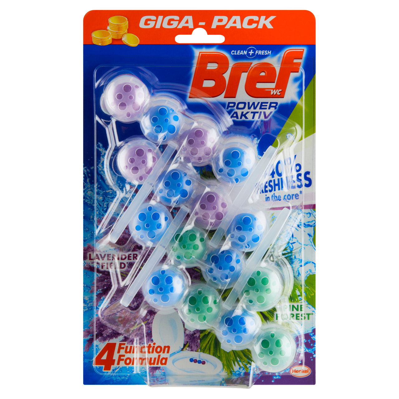 Bref Power Aktiv WC blok Pine/ Lavender 4 x 50 g