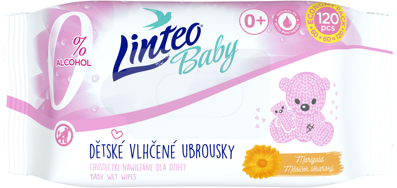 Linteo Dětské vlhčené ubrousky 120 ks
