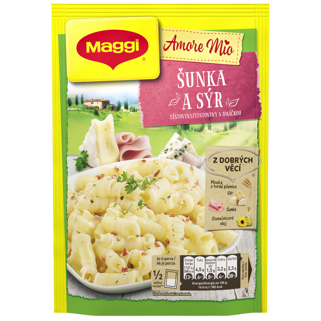 Maggi Amore Mio Těstoviny se šunkou a sýrem 140 g
