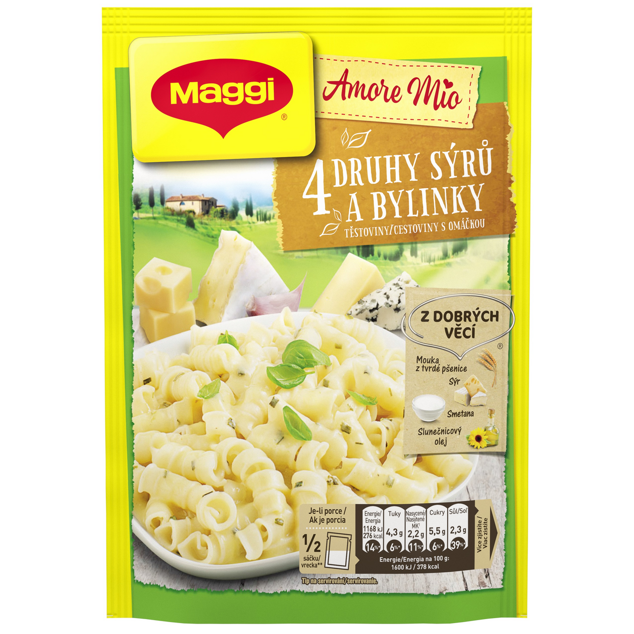 Maggi Amore Mio Těstoviny s omáčkou 4 druhy sýrů 146 g