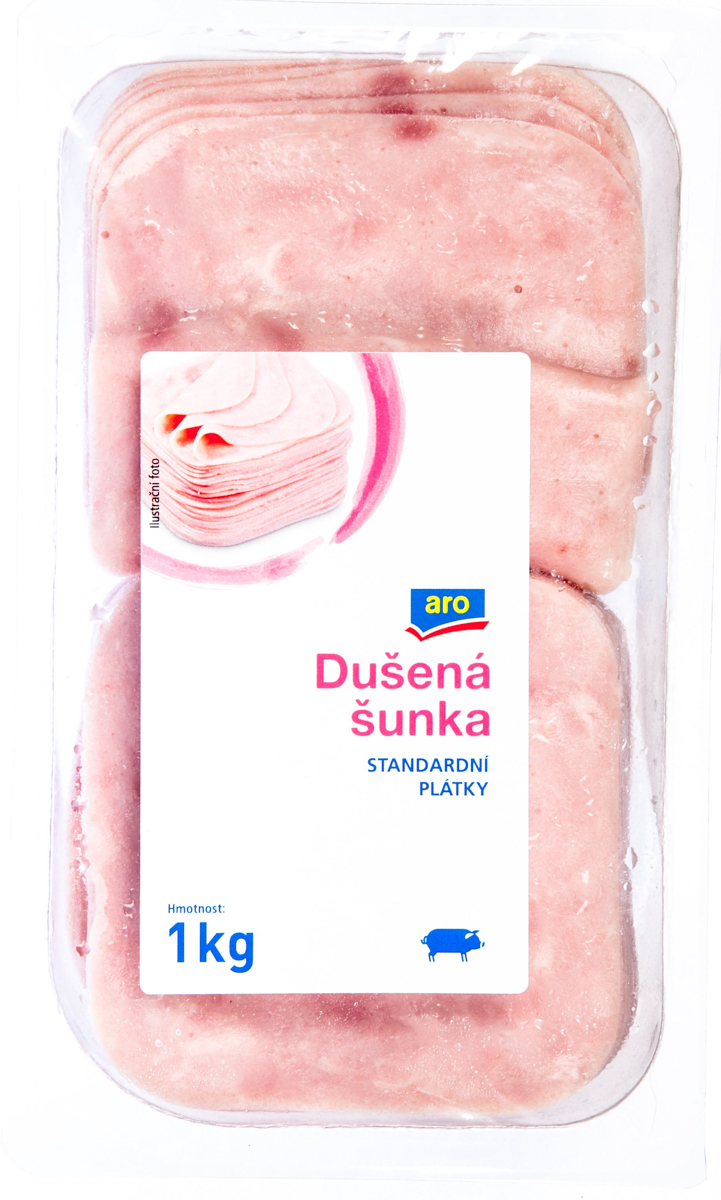 aro Dušená šunka Standard plátky chlaz. 1 kg