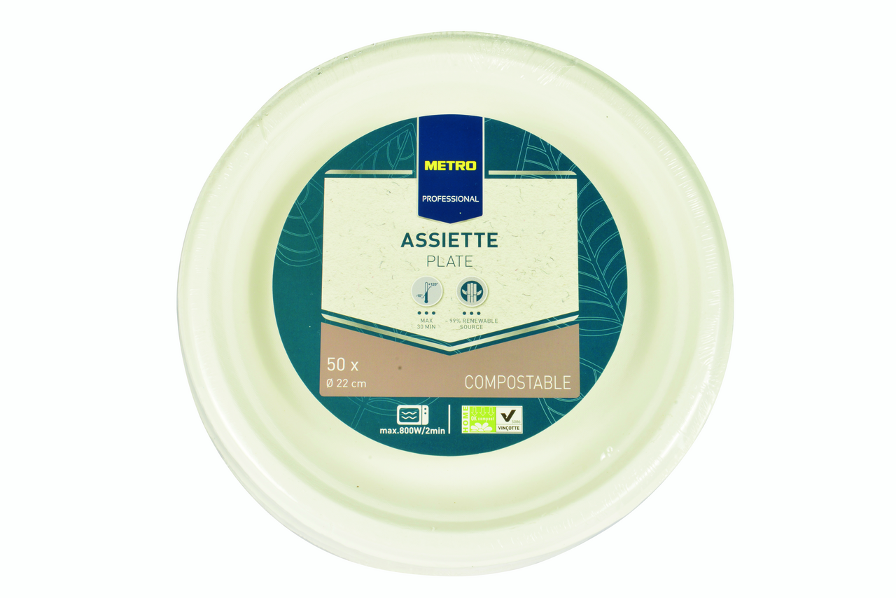METRO PROFESSIONAL Talíř 22 cm kompostovatelný 50 ks