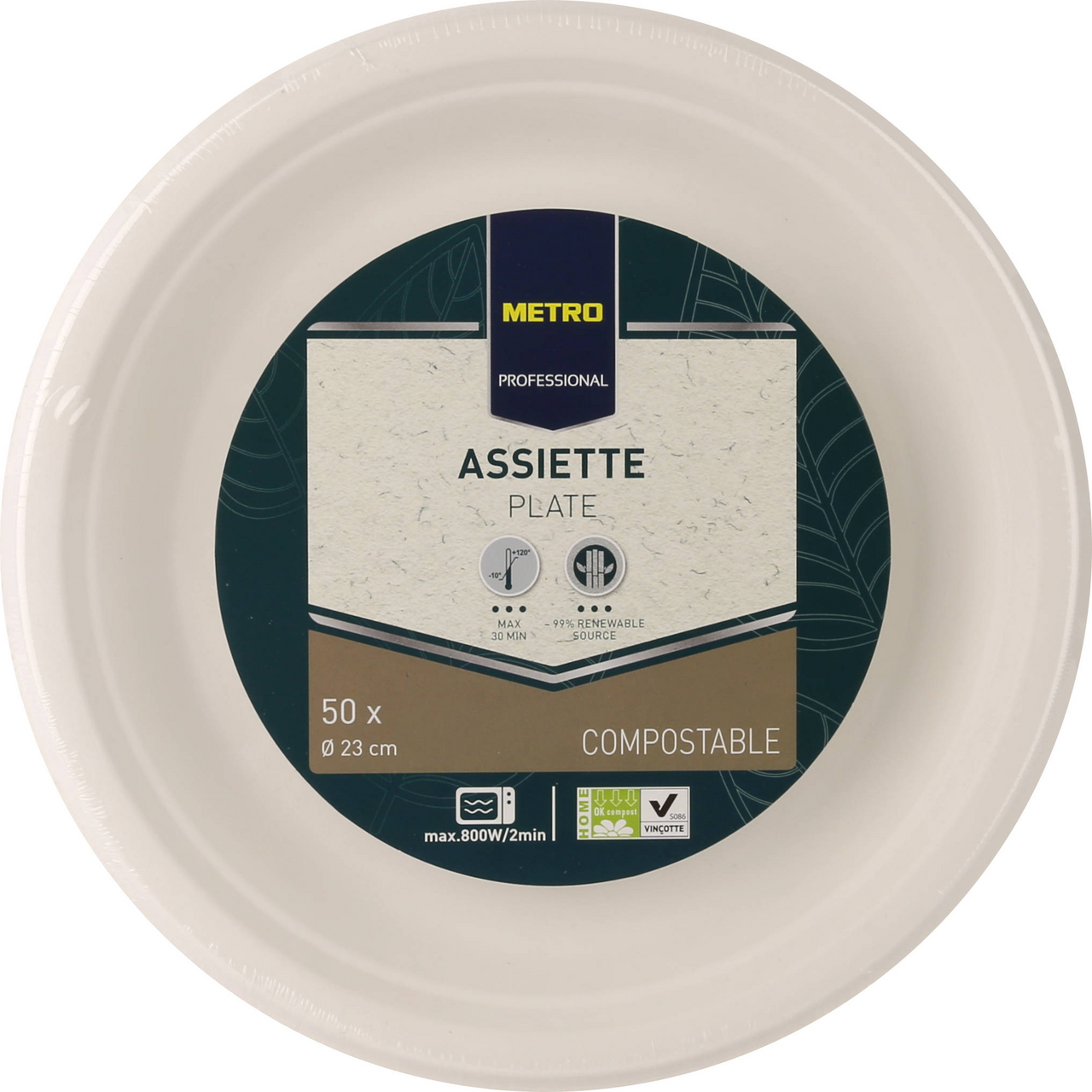 METRO PROFESSIONAL Talíř 23 cm kompostovatelný 50 ks
