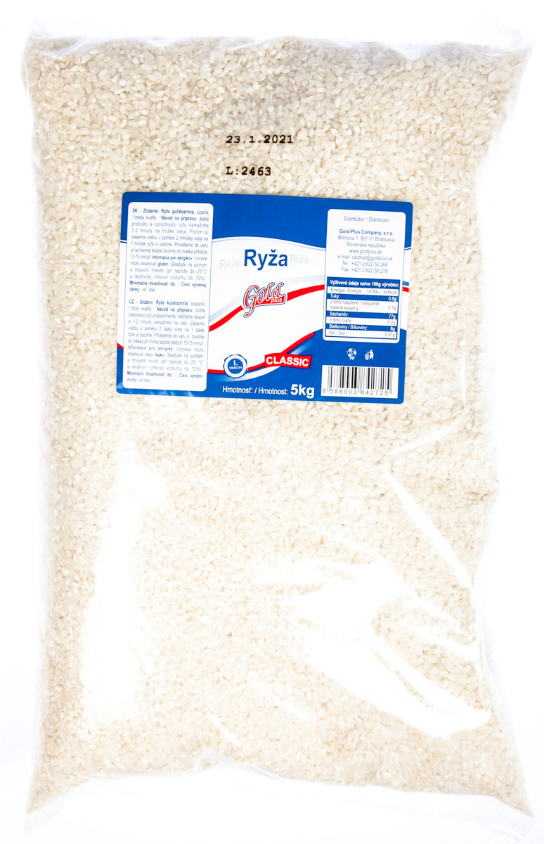 Gold Plus Classic Rýže kulatozrnná 5 kg