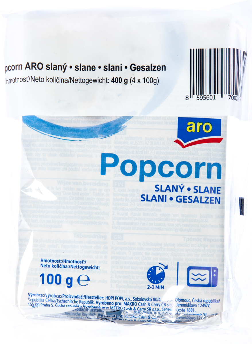 aro Popcorn slaný CZ 4 x 100 g