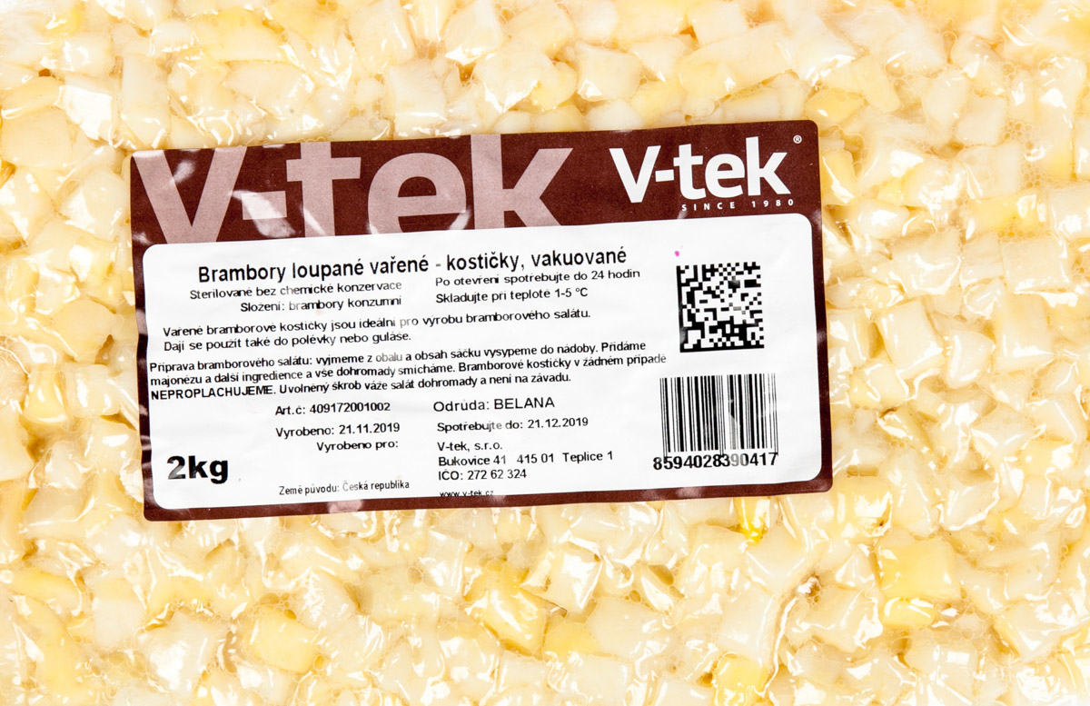 Brambory vařené kostičky vakuované CZ chlaz. 2 kg