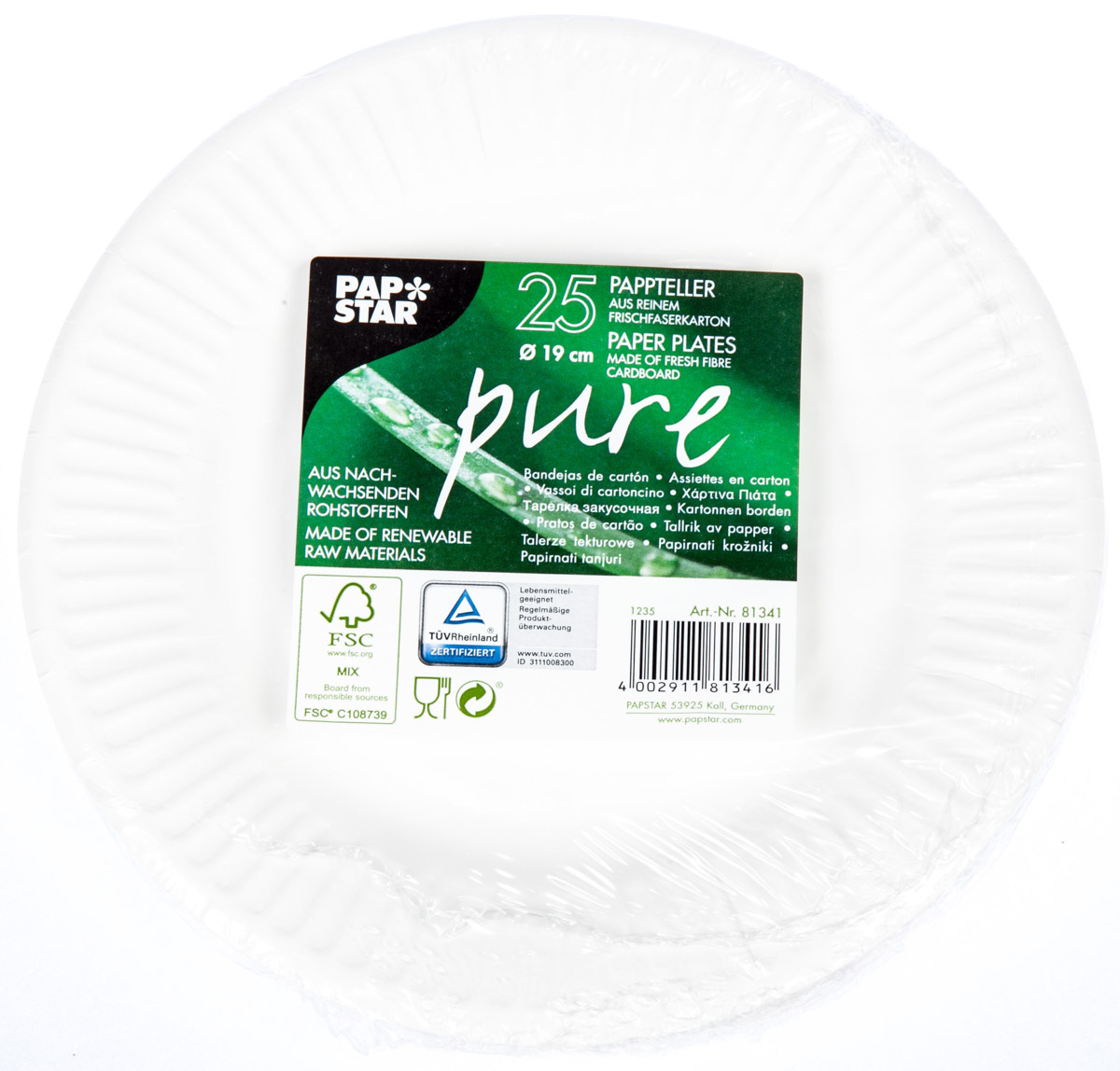 PAP STAR Tácek Pure 19 cm papírový 25 ks