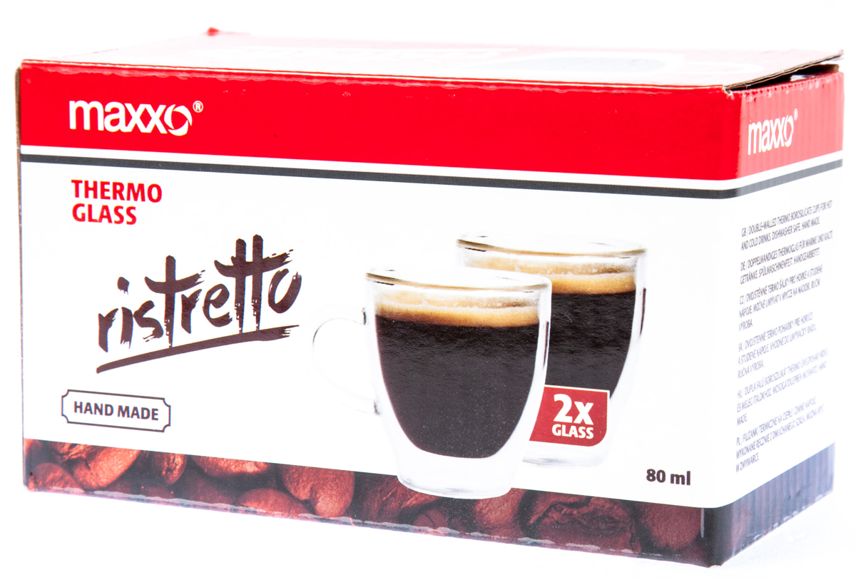 MAXXO Šálek Ristretto dvoustěnný 80 ml sklo 2 ks
