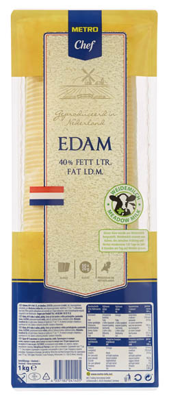 METRO Chef Edam plátky 40% chlaz. 1 kg