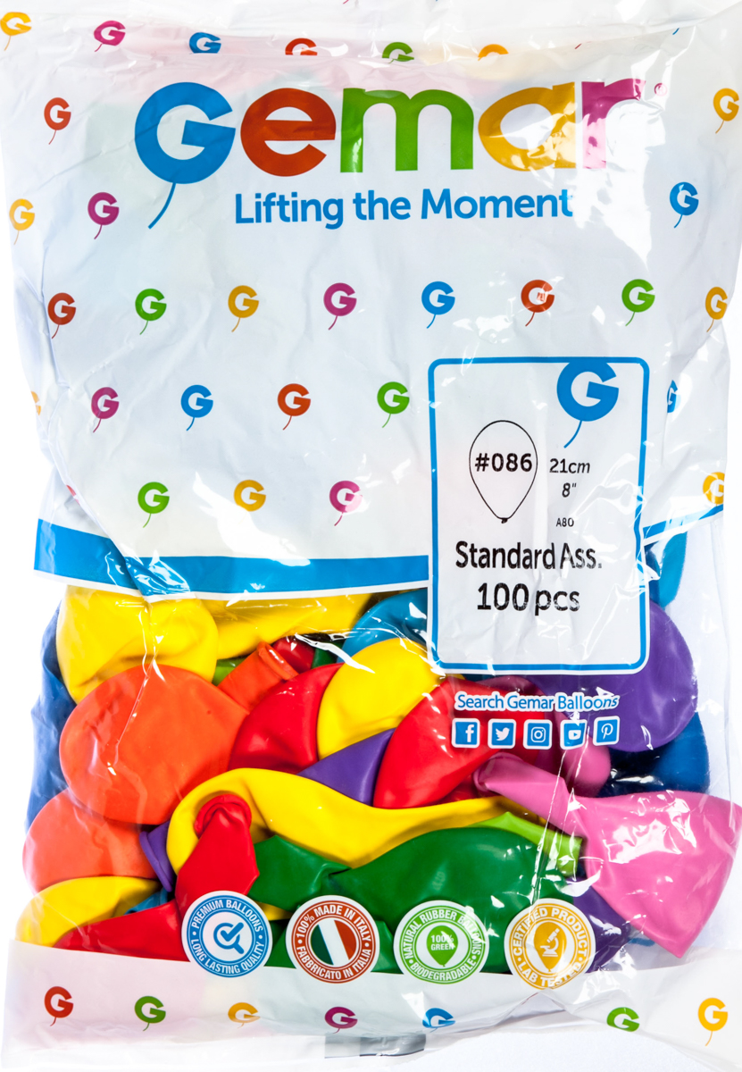 GEMAR Balónek nafukovací 21 cm mix barev 100 ks