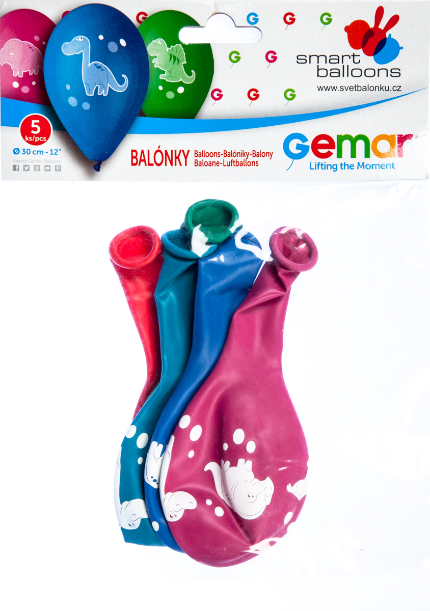 GEMAR Balónky Veselí Dinosauři 30 cm 5 ks