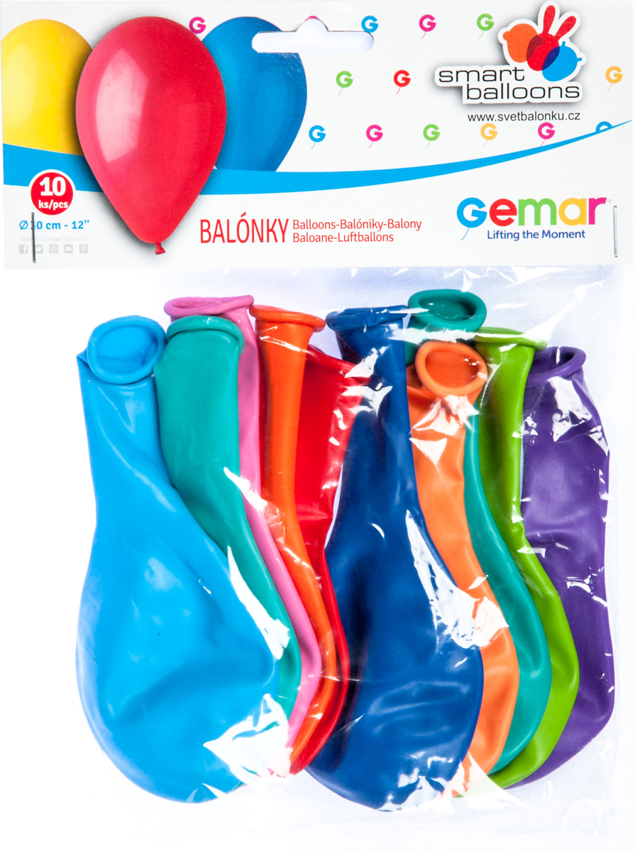 GEMAR Balónek nafukovací mix barev 30 cm 10 ks