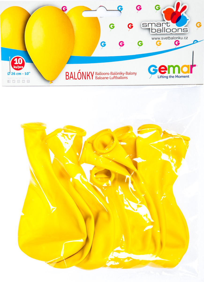 GEMAR Balónek nafukovací 26 cm žlutá 10 ks