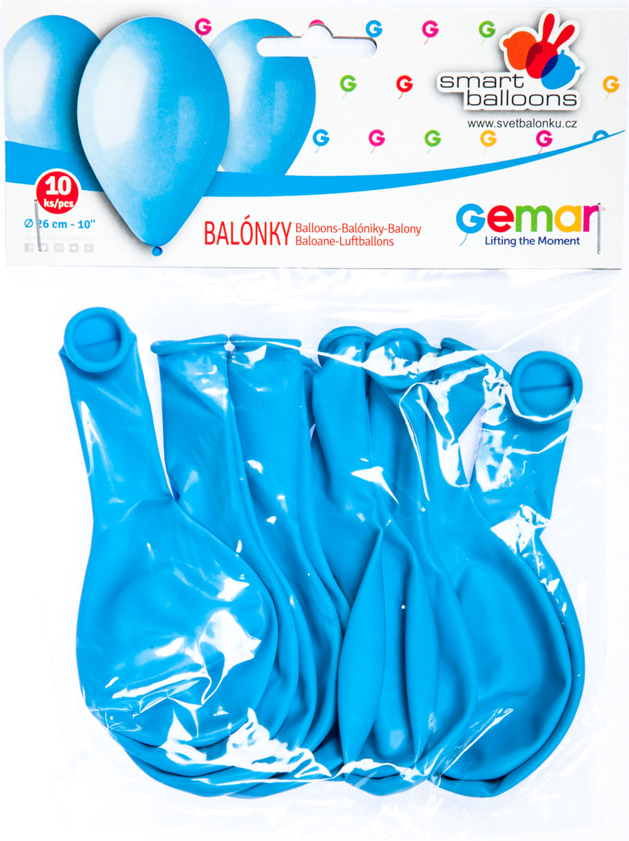 GEMAR Balónek nafukovací 26 cm sv. modrá 10 ks
