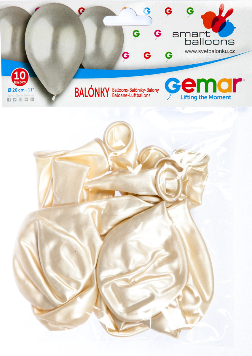 GEMAR Balónek nafukovací metalická perleťová 10 ks