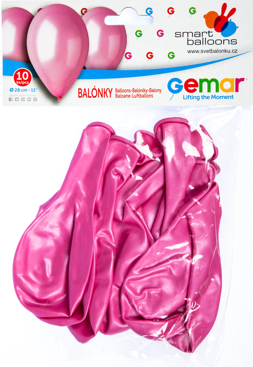 GEMAR Balónek nafukovací metalická růžová 10 ks