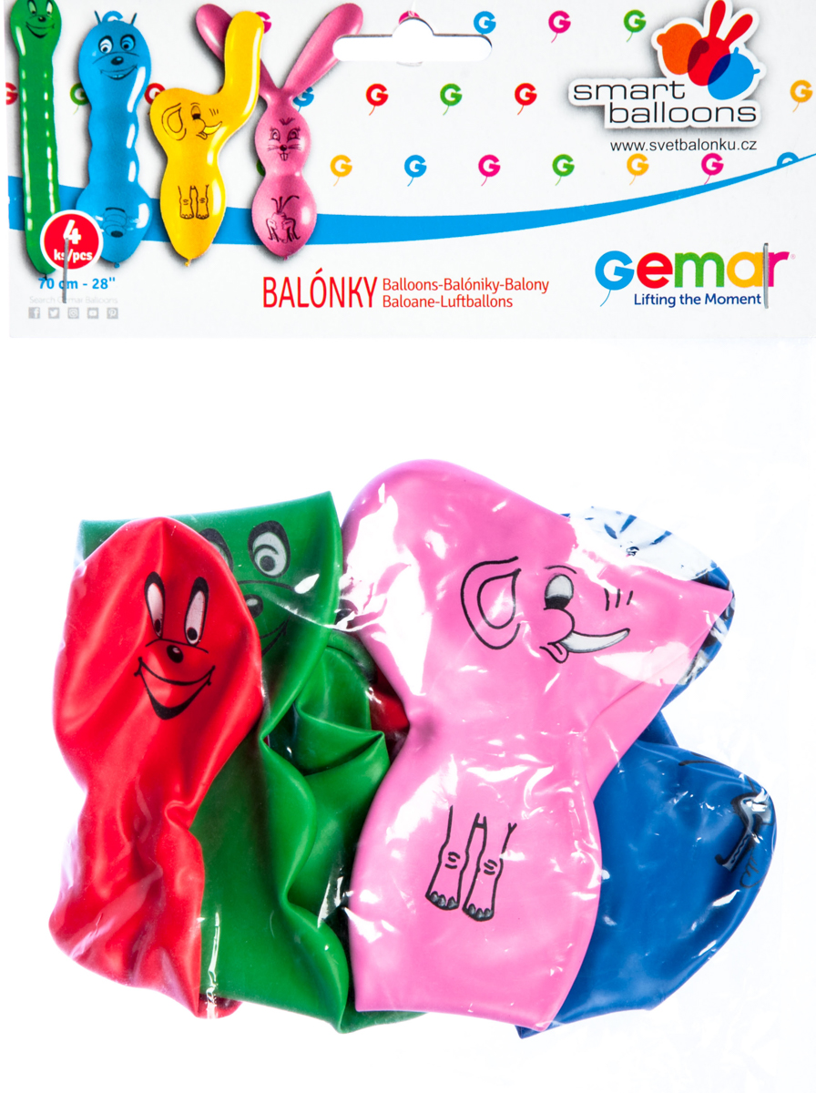 GEMAR Balónek 70 cm barevné figurky 4 ks