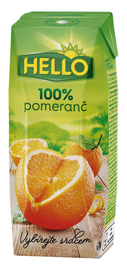 HELLO Pomeranč 100% 18 x 250 ml