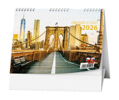 BALOUŠEK Kalendář stolní Obrázky z cest 1 ks