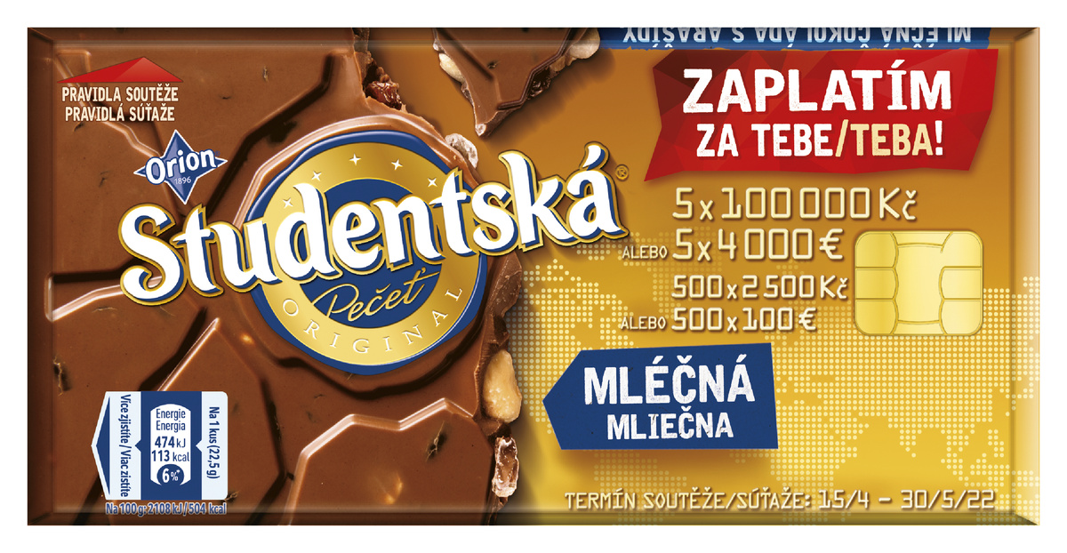 Orion Studentská pečeť mléčná 16 x 170 g