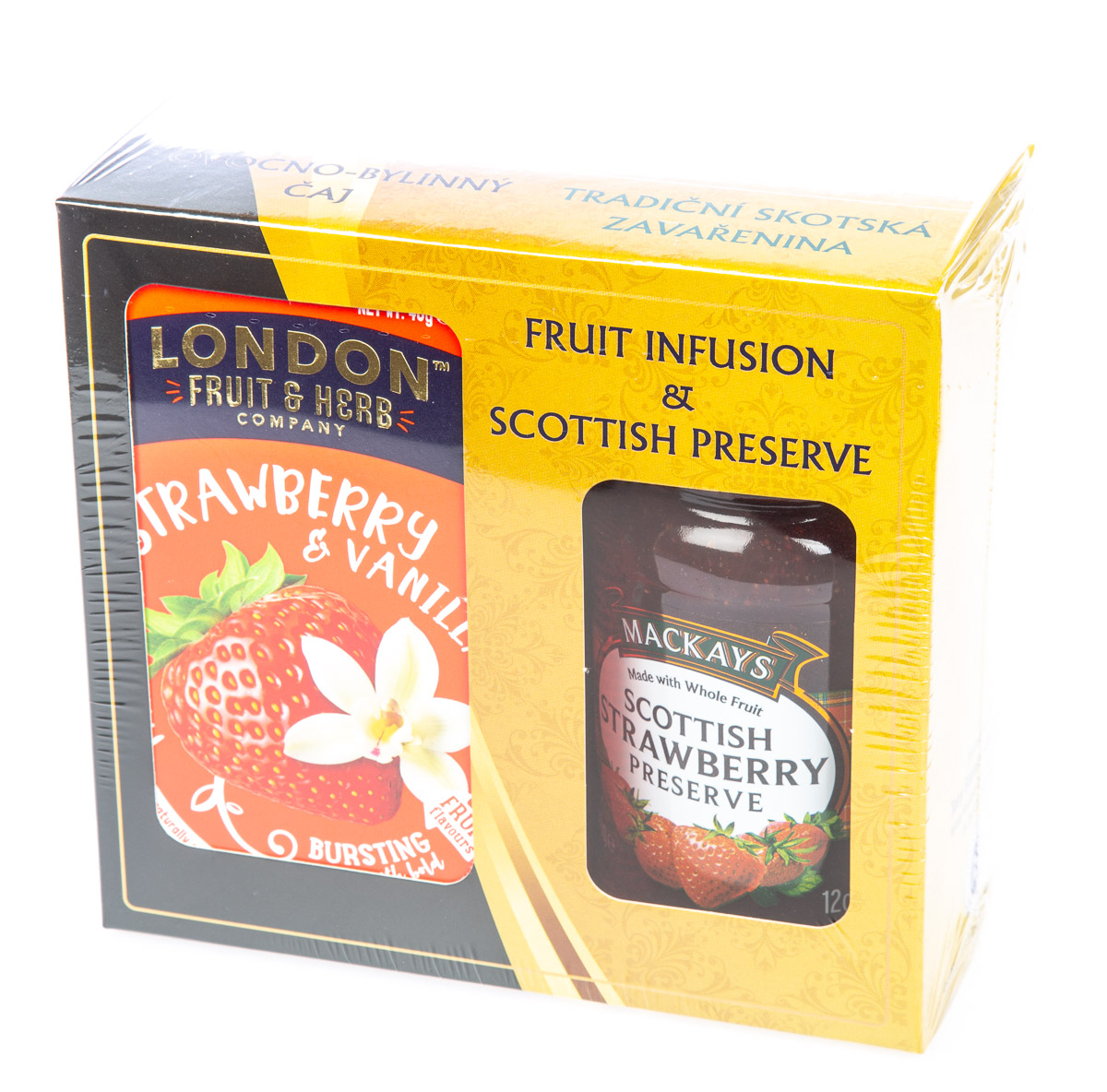 LONDON Čaj + džem jahoda 380 g