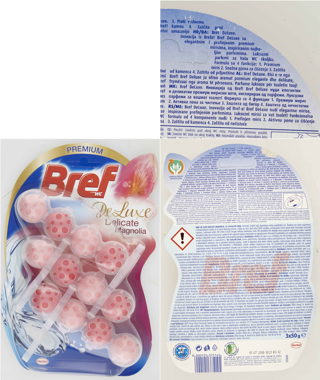 Bref DeLuxe Delicate Magnolia tuhý WC blok 3 x 50 g