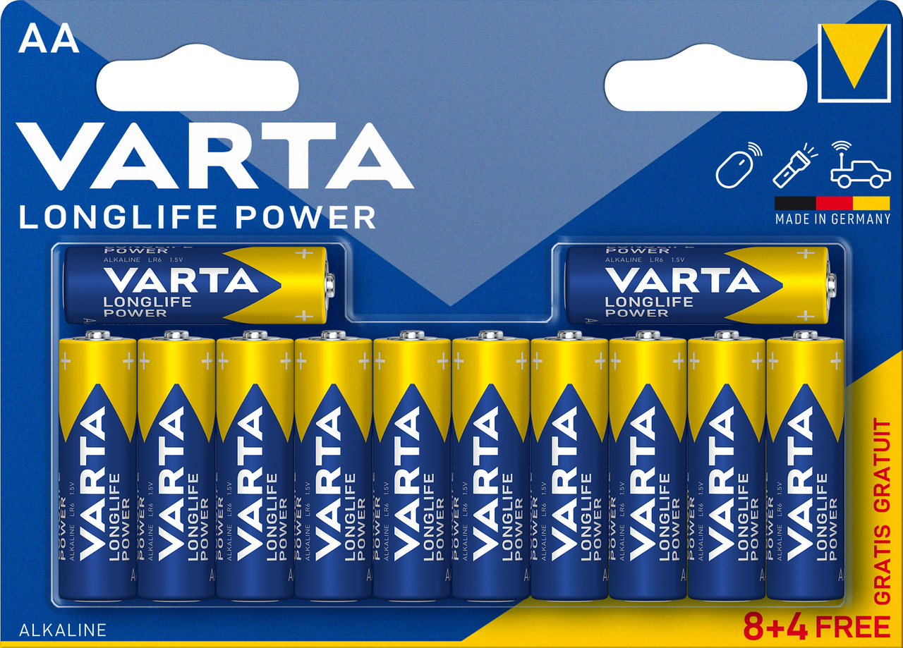 VARTA Baterie Longlife Power AA 8 + 4 ks