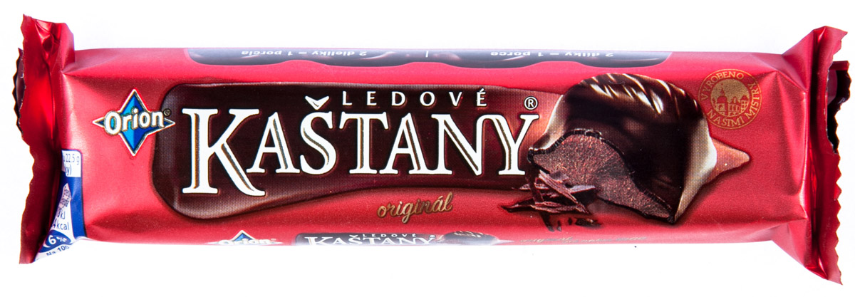 Orion Ledové kaštany Tyčinka v hořké čokoládě s náplní 45 g