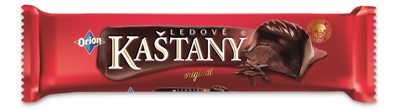 Orion Ledové kaštany Tyčinka v hořké čokoládě s náplní 48 x 45 g