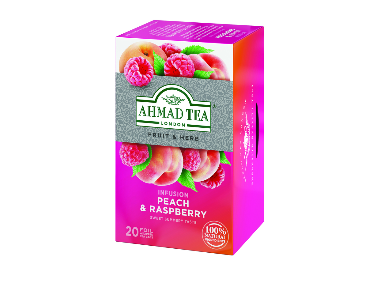 AHMAD TEA Čaj bylinný malina broskev 36 g