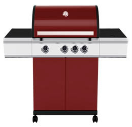 Tarrington House Gril plynový 3 hořáky červený 1 ks